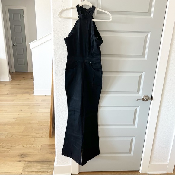 New Free People CRVY Sydney Halter Denim Jumpsuit - Picture 2 of 4